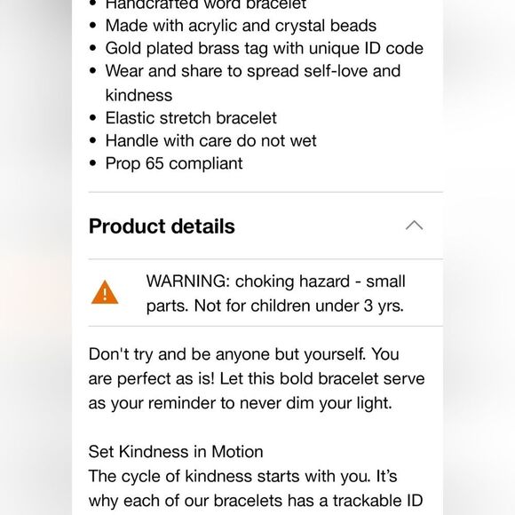 Little Words Project "Perfect As Is" Beaded Bracelet - Picture 8 of 11